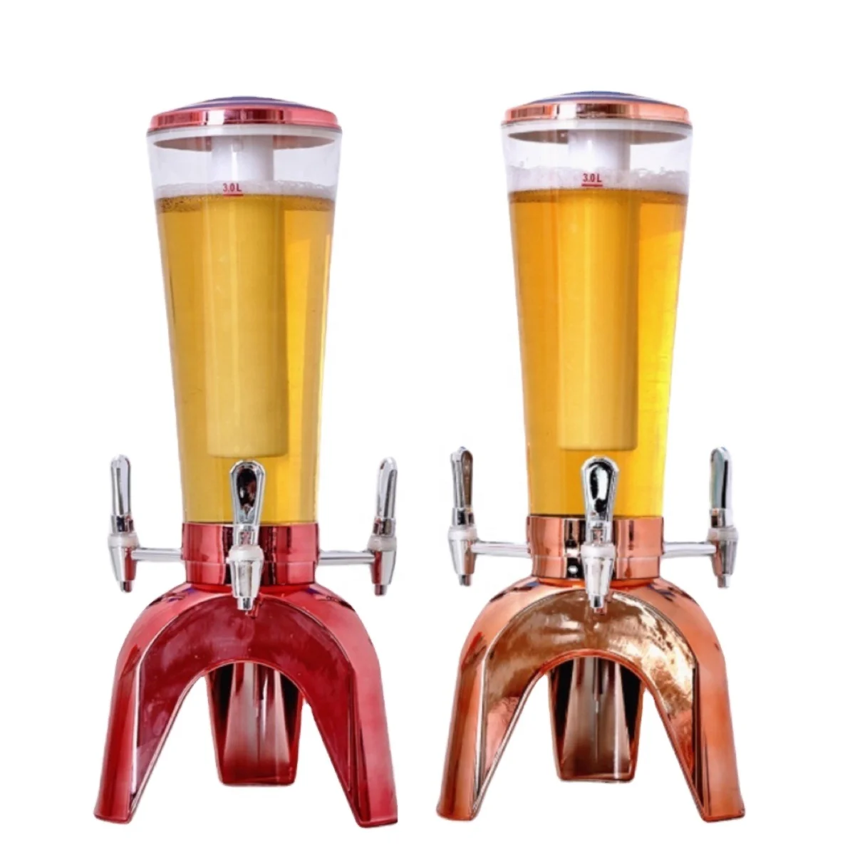 

Commercial Desktop 3L Draft Beer Tower Dispenser Newly Designed Beverage Dispenser with Three Taps Bar Supplies