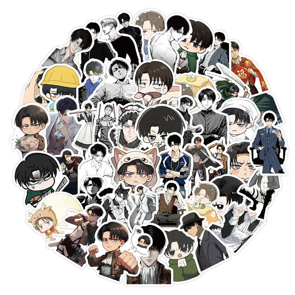 10/30/60pcs Cool Levi Ackerman Anime Stickers Rivaille Ackerman Cartoon Sticker Laptop Phone Suitcase Luggage Decoration Decal