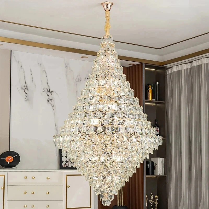 Double-storeymansion Grand Chandelier French-style Living Roomlampluxurious High-end Feel Villa Hall Imported Crystal Chandelier