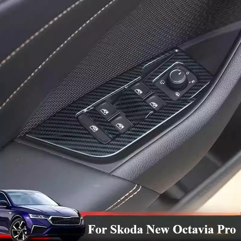 

Для Skoda New Octavia Pro: Накладка на панель управления стеклоподъемниками, рамка дверной консоли, аксессуары для тюнинга интерьера, декоративные элементы, стайлинг автомобиля