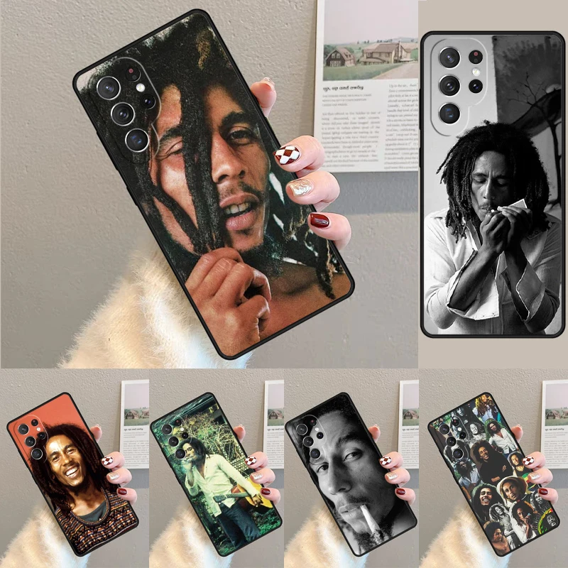 Cover For Samsung Galaxy S24 Ultra S21 S22 S8 S9 S10E Note 10 20 Plus FE S23 Singer Bob Marley Phone case Coque