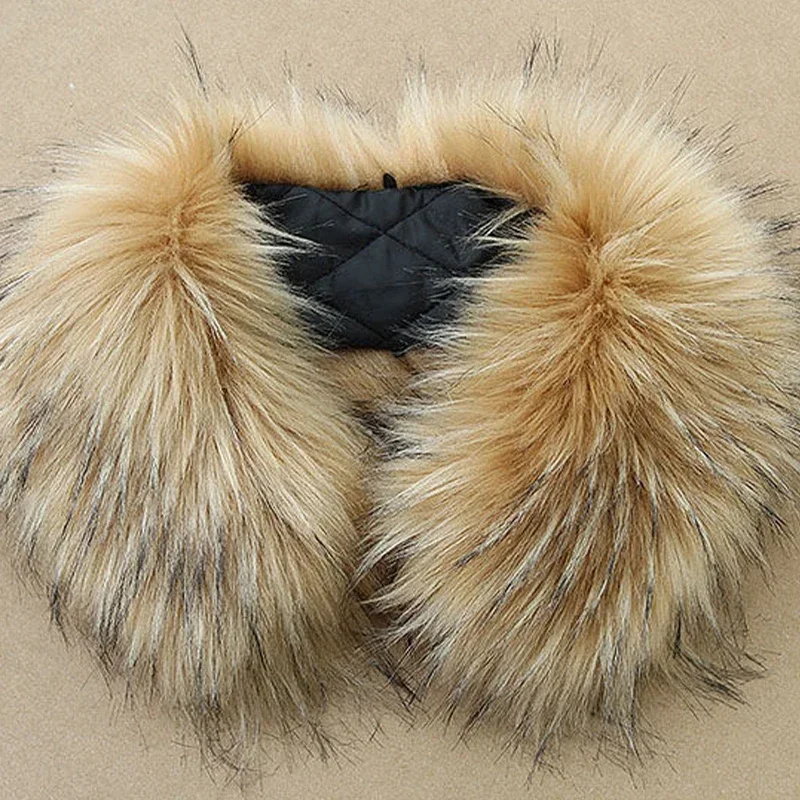 Winter Faux Fox Fur Fur Collar Men Women Down Coat Fur Collar Scarf Concealed Buckle Design Easy To Wear Comfortable Keep Warm