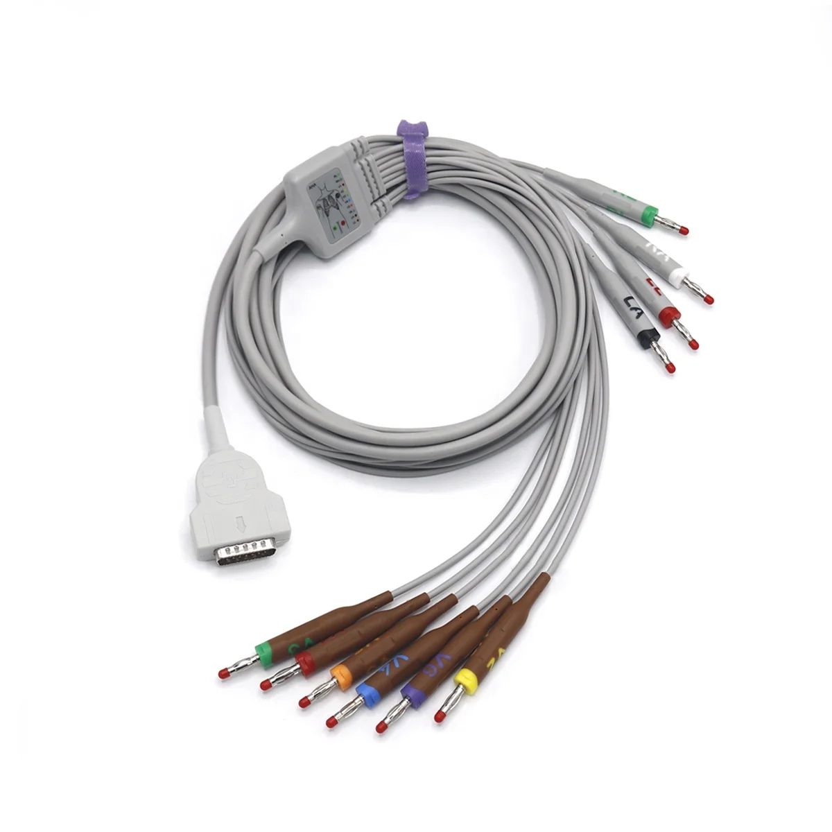 10-Lead AHA Banana 4.0 EKG cable for MAC 500/1100/1200/1200ST SK1106B