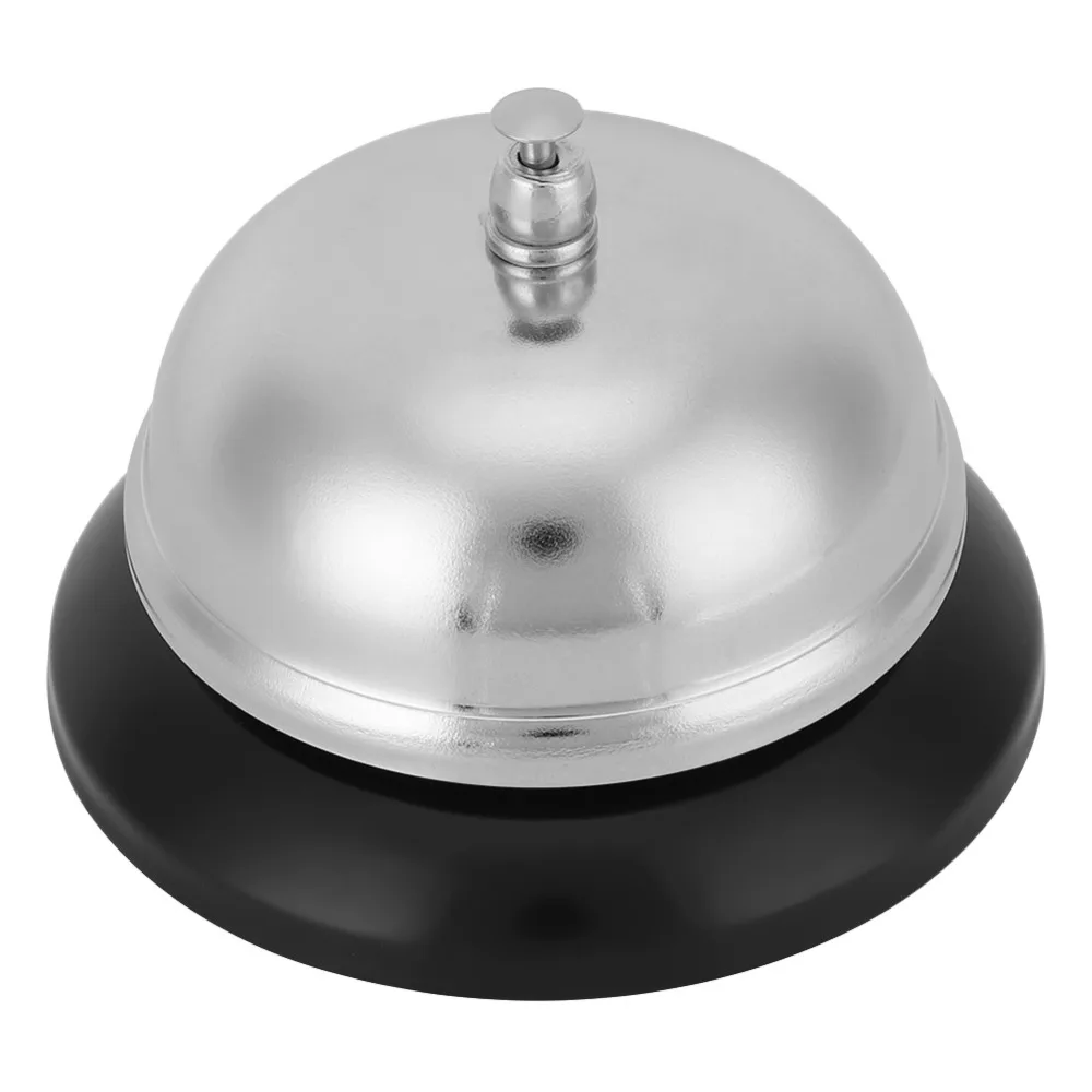 Stainless Steel Dinner Call Bell Loud and Clear Ring Silver Desk Service Bell Professional Mechanical Structure Table Caller