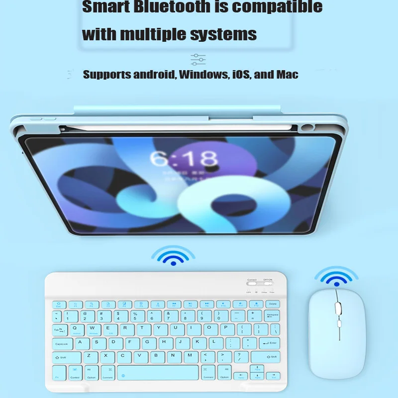 Nieuwe Bluetooth Toetsenbord Kit Voor Ios Android Windows Voor Ipad Keyboard Air Wireless Keyboard Muis Voor Xiaomi Apple Huawei Tablet