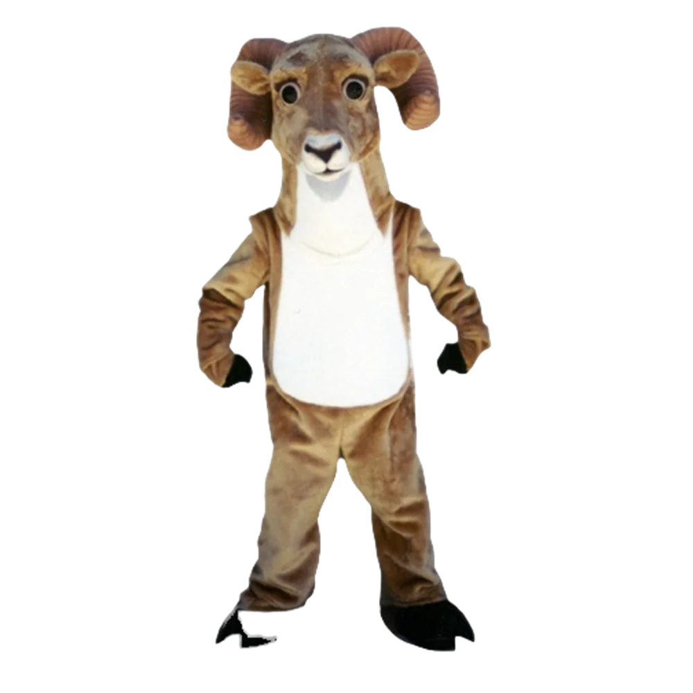 bighorn sheep Mascot Tan Ram Mascot Costume Adult Size Cartoon Character Outfit Suit Fancy Dress SW829