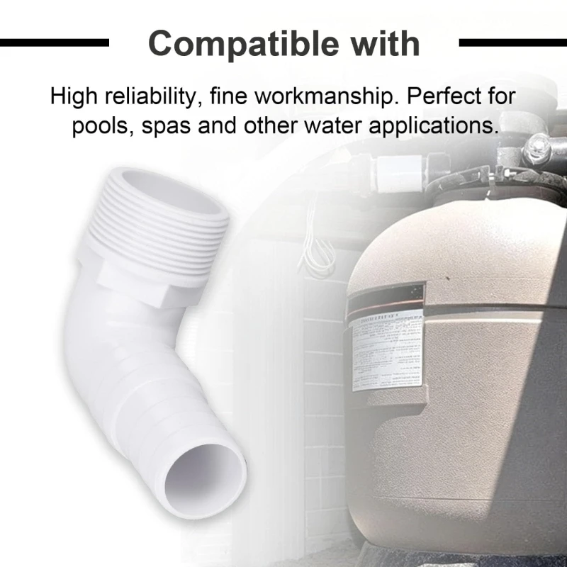 2pcs 90 Degree Plastic Elbow For Pool Hose Adapter In Corner And Narrow Areas C7AC