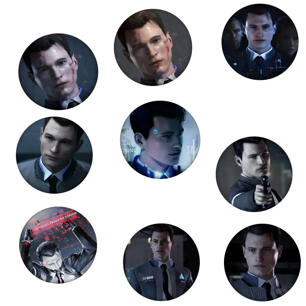 Connor Detroit Become Human Round Badges Can Be Used To Decorate Clothes And Backpack Pins