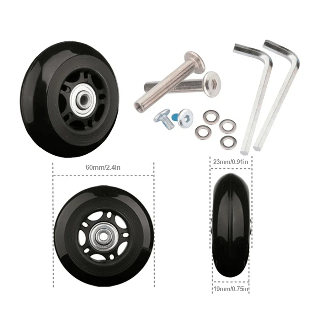 1 Pair Suitcase Parts Axles Dia40/45/50/60/70/90mm Silent Travel Luggage Wheels Casters Repair Replacement Axles Repair Kit images - 6