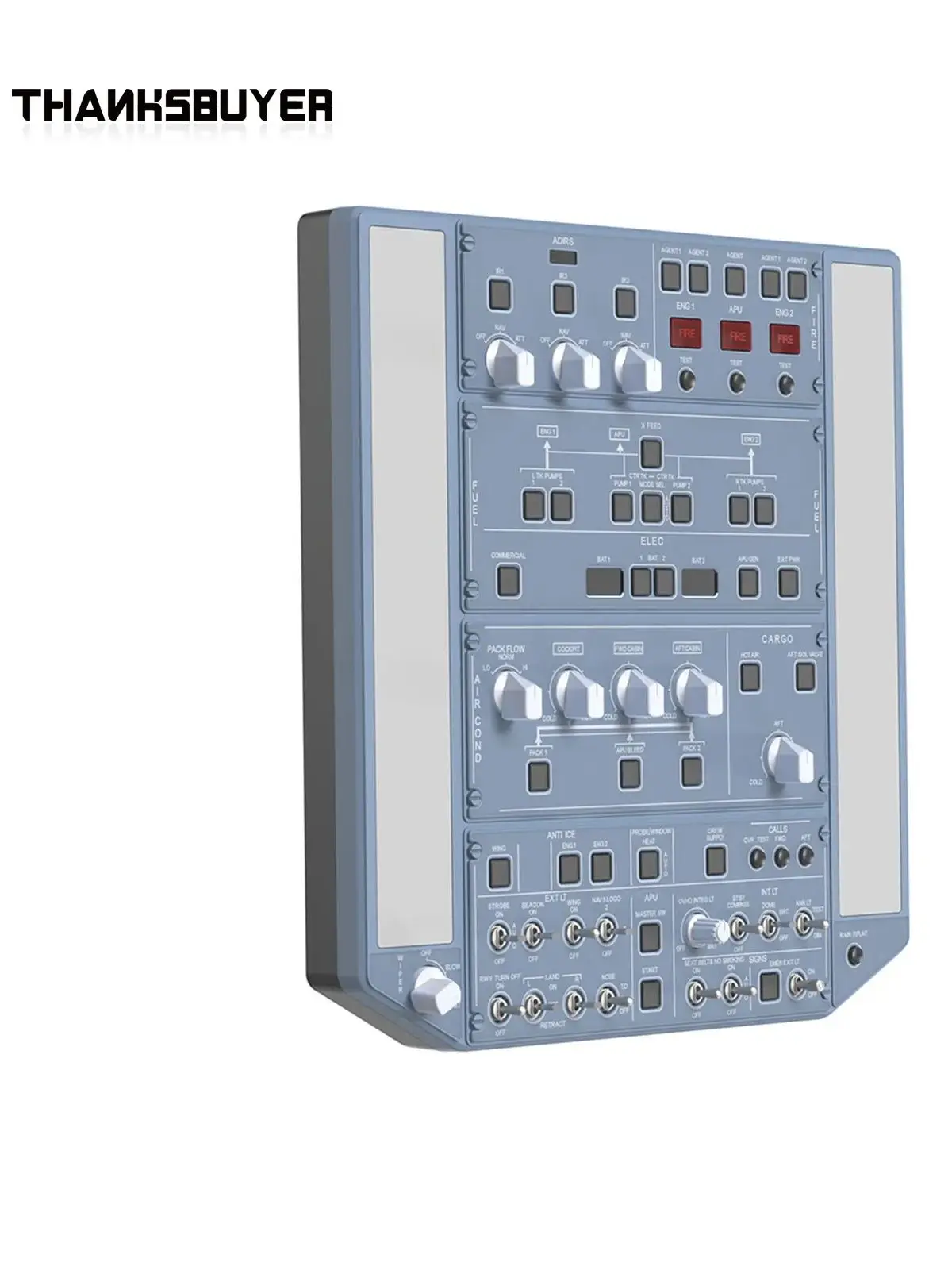 WINGFLEX Flight Simulator A320 Overhead Panel Featuring IRS & Lighting Panels, Overhead Simulation Designed for PC Flight Sim Platforms, Delivering Professional-Level Simulation