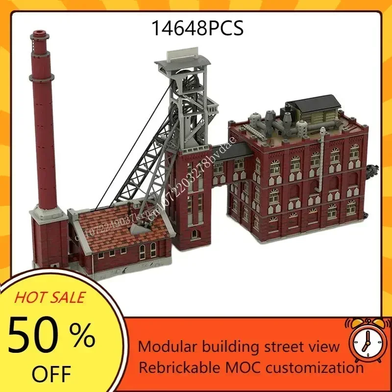 

Модульная MOC Coal Colliery Mine Factory, креативная модель с видом на улицу, пазлы на заказ, архитектура, образовательная сборная модель, игрушка в подарок