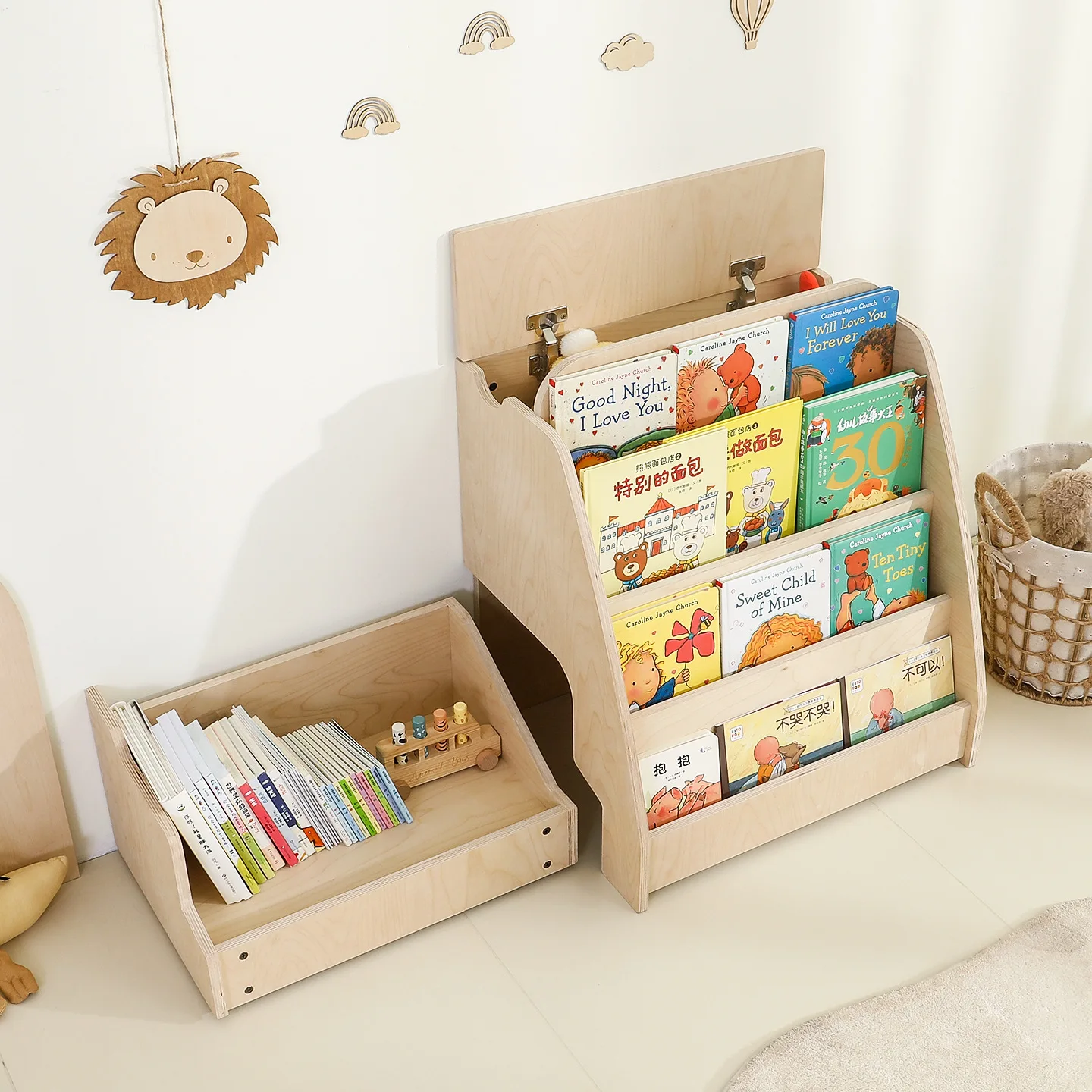 Kids Bookshelf, Multi-Layer Book Rack, Children's Book Storage, Nursery Organizer, Toddler Bookcase, School Shelving Unit
