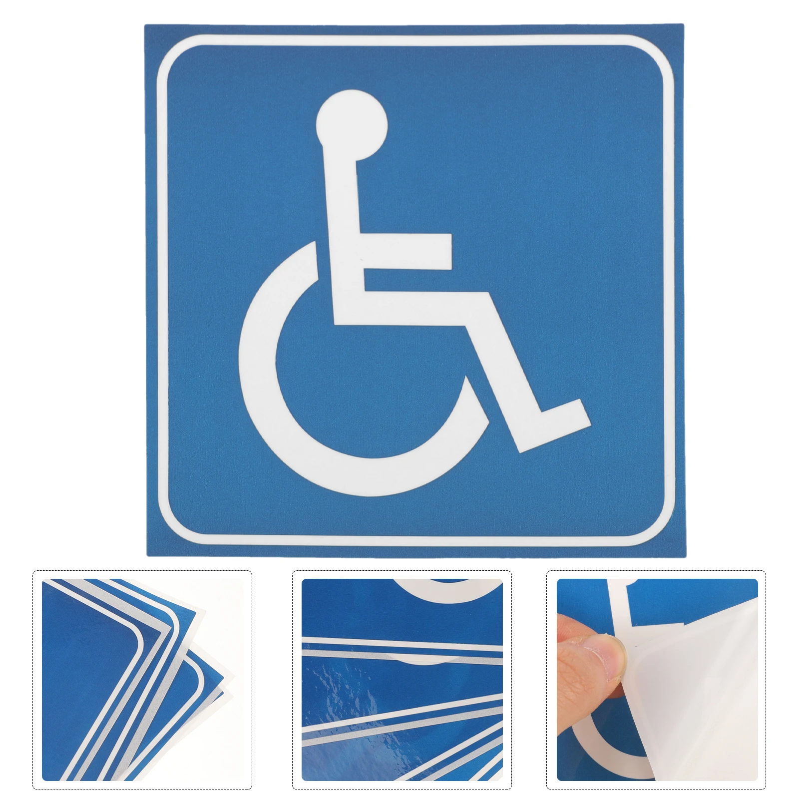 

4pcs Disability Sign Sticker Waterproof Scratch Resistant 3 Inch Wheelchair Decals Handicap Accessories Car Window Restroom