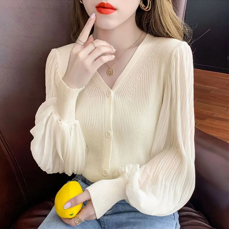 

Women Autumn Casual Solid Color Simplicity Office Lady Long Sleeve Knitwear Women Clothes Fashion Elegant Temperament Loose Tops