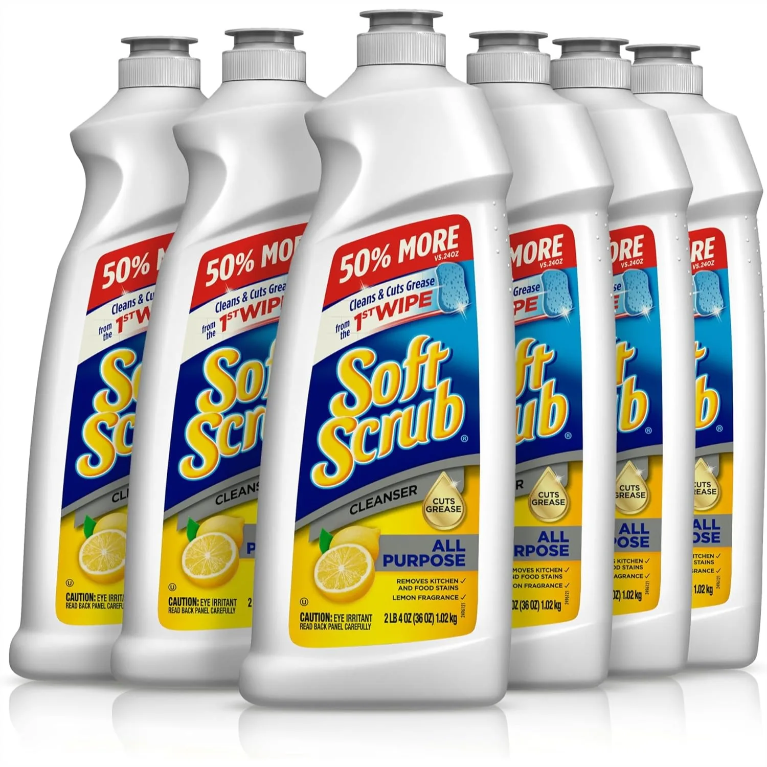 

All Purpose Cleaner, Lemon Scent, 36 fl oz, 6 Pack for Kitchen & Bathroom