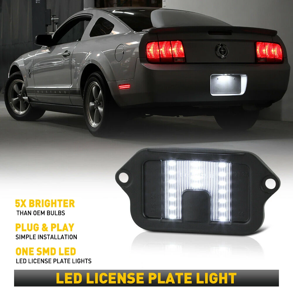1 szt. Dla Ford Mustang Base Bullitt GT Shelby GT500 GT500KR 2005 2006 2007 2008 2009 Oświetlenie tablicy rejestracyjnej LED z tyłu 6000K
