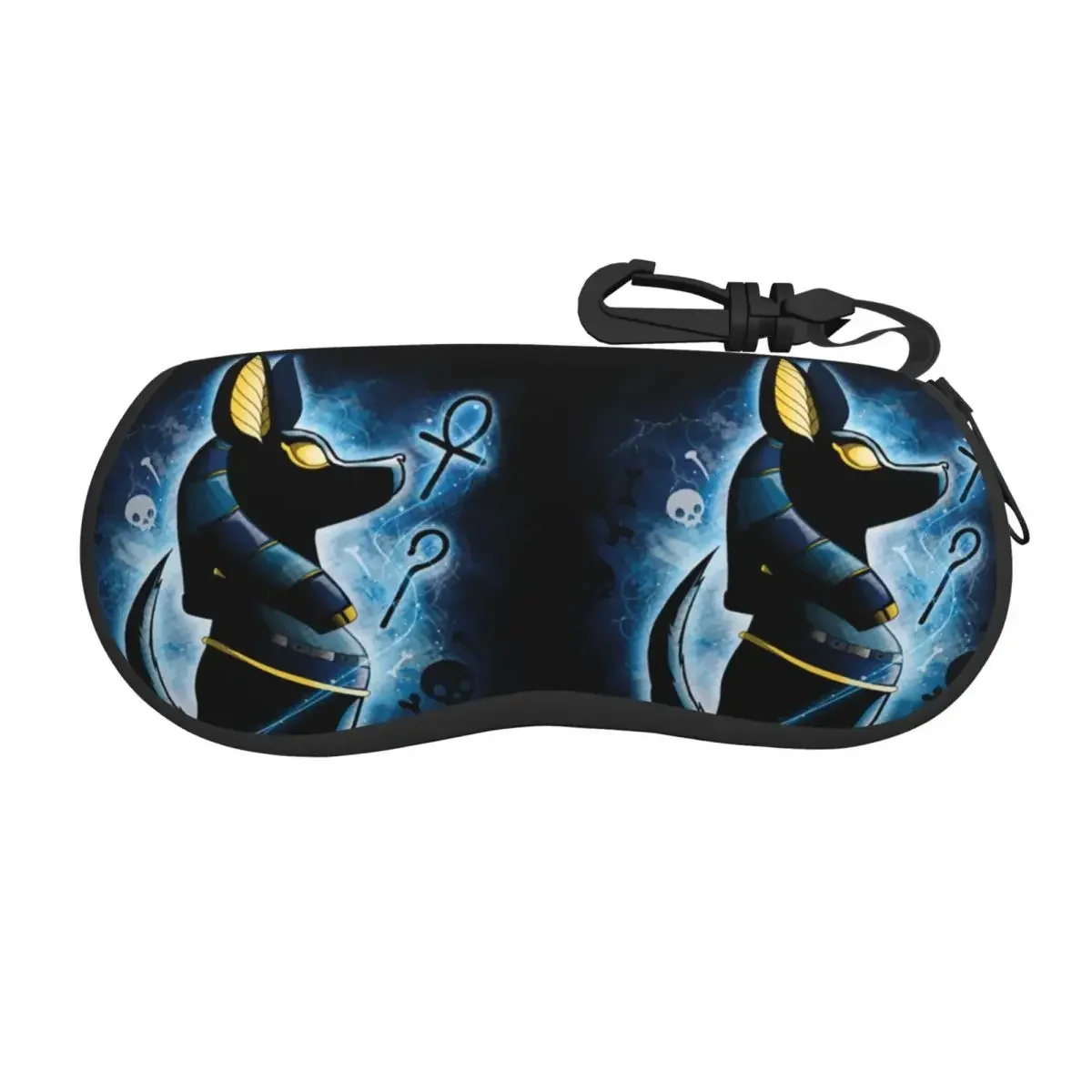 Ancient Egyptian Anubis Sunglasses Soft Case Neoprene Zipper Hieroglyphics Shell Eyeglass Case Custom Protective Box For Glasses