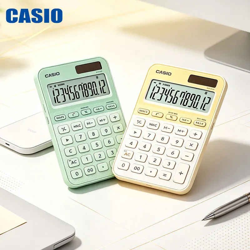Casio MS-20YC/SL-310YC/MX-12B/DH-12 Soft macarons with cute color scheme for computers. Long-lasting battery life.