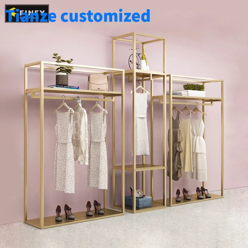 

（customized）Clothing Rack Apparel Retail Nesting Table Clothes Shelving Metal Garment Display Rack Clothing Store Furniture