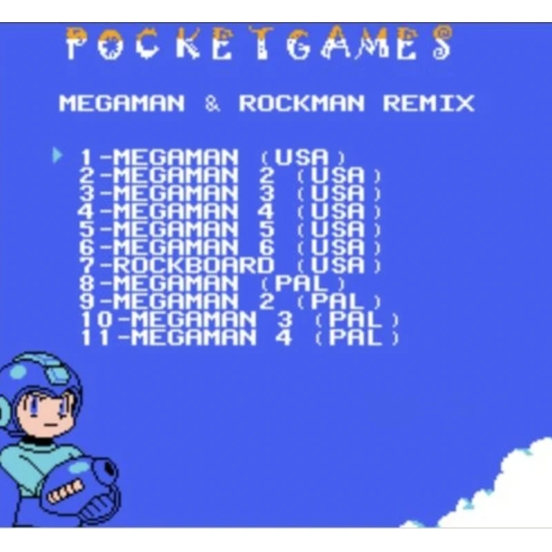 MegaMan Remix RockMan1-6 73in1 Game Cartridge for NES Console 72Pins Video Game Card