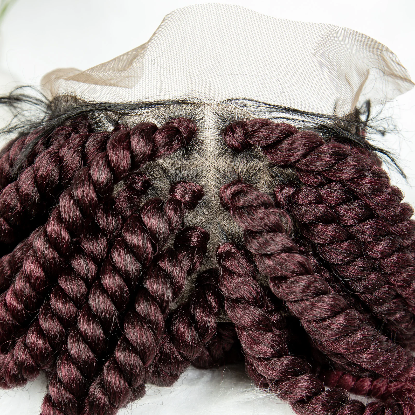 วิกผมถักเปียแบบกล่อง 16 นิ้ว แบบไร้ปม HD วิกผมลูกไม้ถักเปียแบบเต็มศีรษะสำหรับผู้หญิง วิกผมถักเปียแบบโครเชต์พร้อมผมเบบี้แฮร์