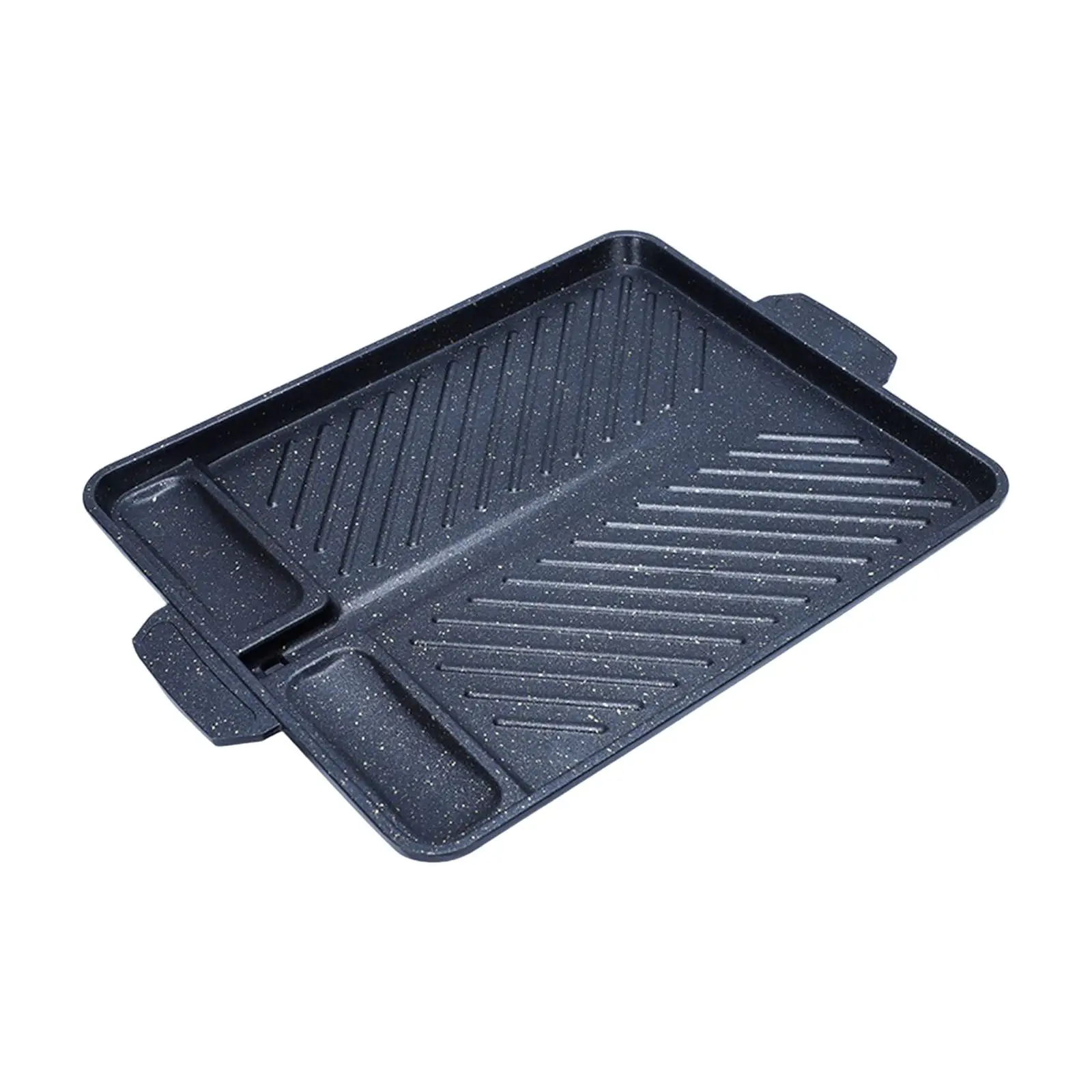 Aluminum Alloy Korean Style Grilling Pan Grilling Steak Meats Multifunctional Nonstick Barbecue Grill Pan for Frying Kitchen