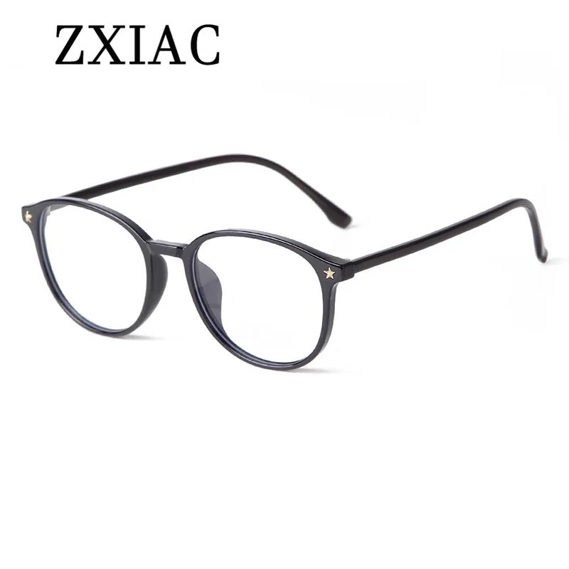 

ZXIAC Trendy Simple Oval Glasses Lightweight College style Learning Computer Eyeglasses Women Men Stylish Home Comfort Eyewear