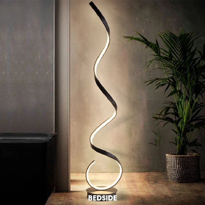 Minimalist Full Spectrum Floor Lamp Scandinavian Wave Corner Light for Living Room Sofa Bedroom