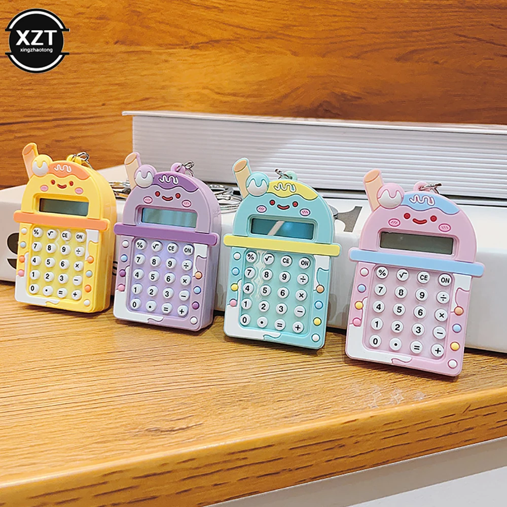 Mini calculadora de bolsillo Kawaii, llavero portátil, pantalla de 8 dígitos, regalo para niño y niña, alta calidad, 1 unidad