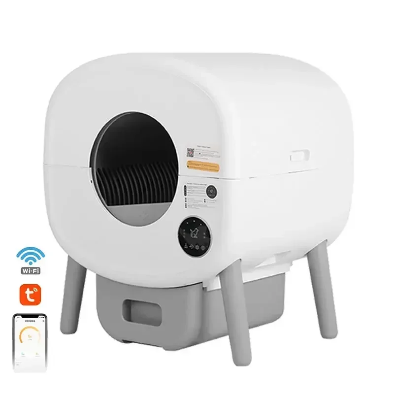 

Smart Cat Toilet Fully Automatic Pet Cat Litter Box Anti-splash Large Space APP Automatic Cleaning Closed Cat Litter Box