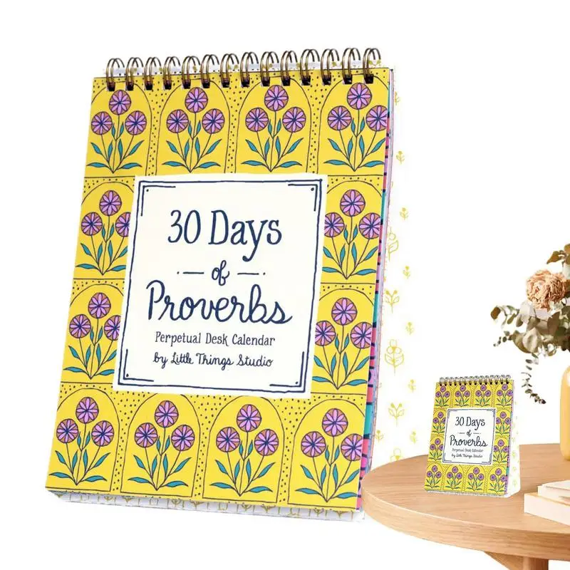 Proverbs Perpetual Calendar 30 Days Of Inspiration Daily Calendar For Wall Desk Accessories Home Decor Daily Planner For Family