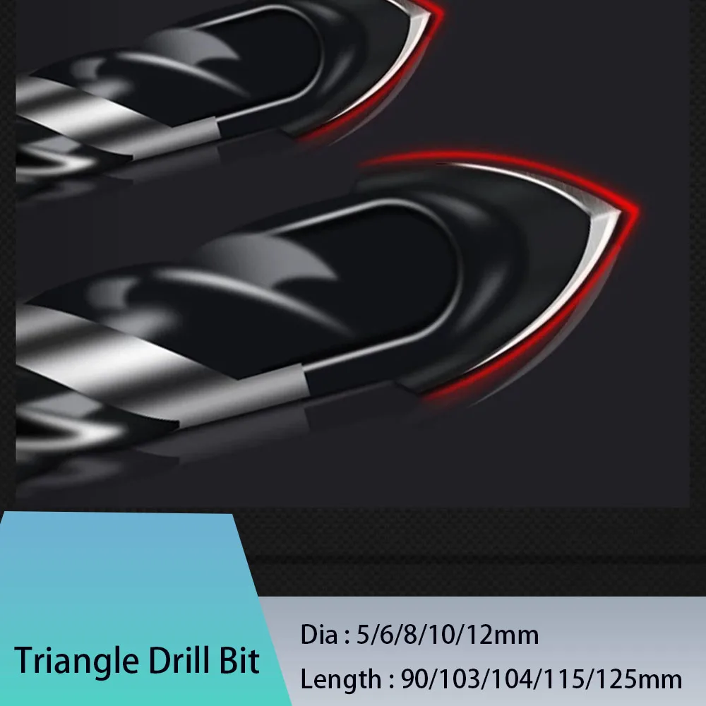 Multiple Sizes Of Hard Alloy Triangular Drill Bits Dia 5/6/8/10/12mm Efficient Drilling For Glass Metal Tile Concrete Special