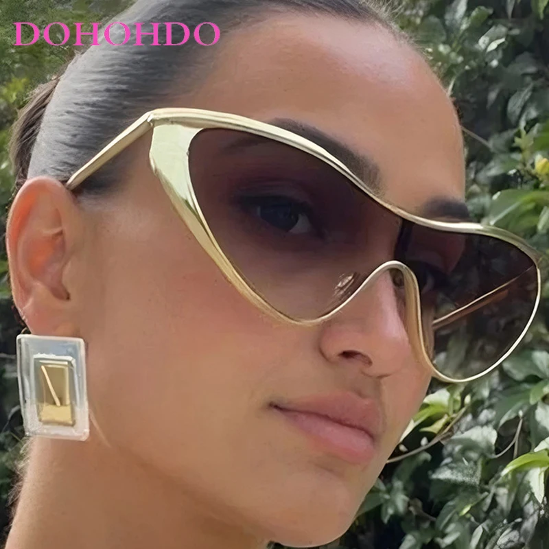 

Fashion Punk Y2K Metal Cat Eye Women Sunglasses Designer Brand Summer Traveling Driving Sunglass Men UV400 Lentes De Sol Mujer