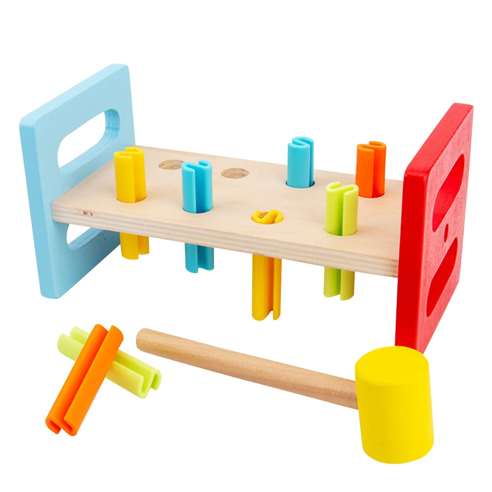1 conjunto crianças martelando conjunto de madeira whack brinquedo cedo jogo educativo mão-olho coordenação treinamento interativo toupeira para