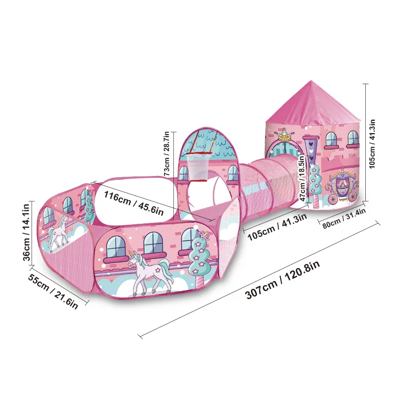 Tenda da gioco pieghevole per bambini, tunnel strisciante in stile yurta, palle da gioco, modelli divertenti stimolano l'imaginazione dei bambini, facile da installare, casa da gioco per bambini, tenda da castello giocattolo portatile all'aperto, ideale per ragazzi e ragazze, regali di Natale e Halloween, non includono palle dell'oceano