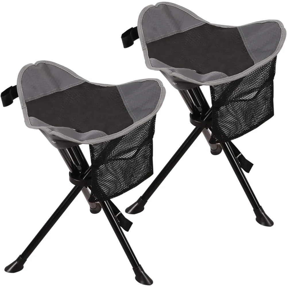 

2 Pack Folding Tripod Stools for Adults, Lightweight Portable Camping Stools for Fishing Hunting Backpacking Traveling, Black