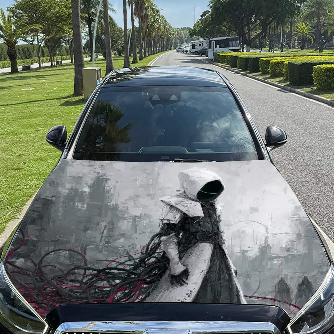 

Thrilling Mysterious Oddity Print car hood stickers, waterproof self-adhesive, scratch resistant, easy to stick, durable car PVC