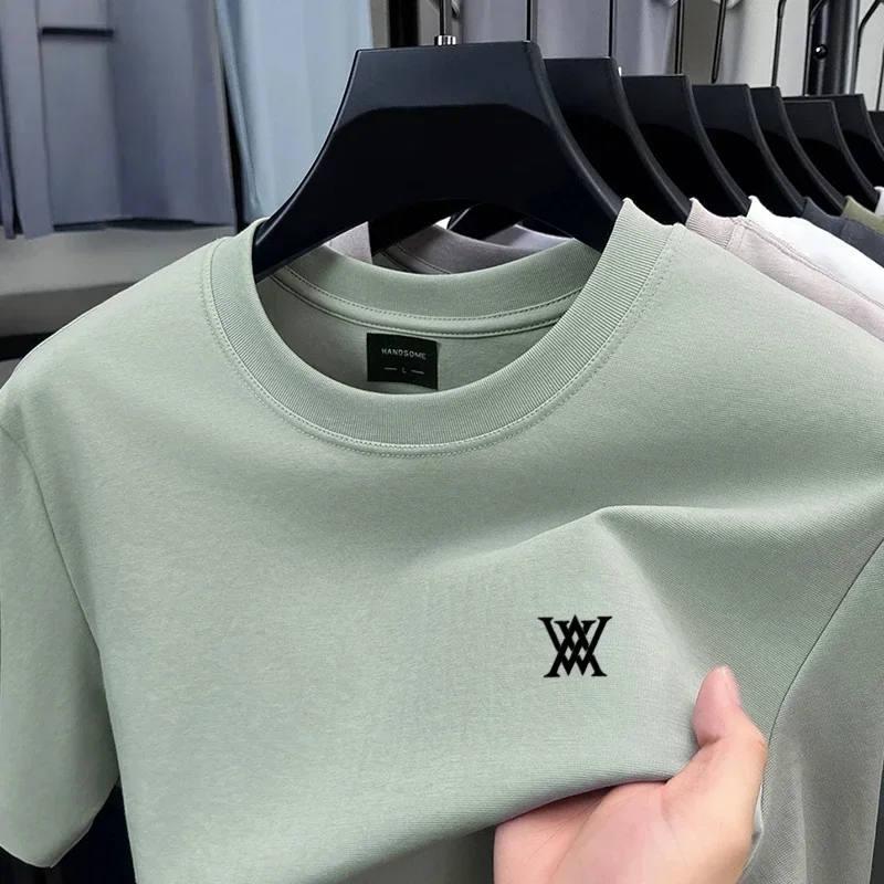 Hochwertiges Marken-T-Shirt für Herren mit Kurzarm, Bedrucktem Design, Rundhalsausschnitt, 2026 Sommer Neuheit, Baumwollmischung, Lässiges Einfarbiges T-Shirt – Detail 24