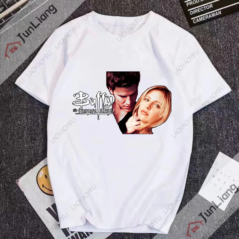 Buffy The Vampire Slayer t-shirt da uomo per uomo abbigliamento Y2k Manga t-shirt da donna Streetwear t-shirt manica corta abbigliamento uomo top