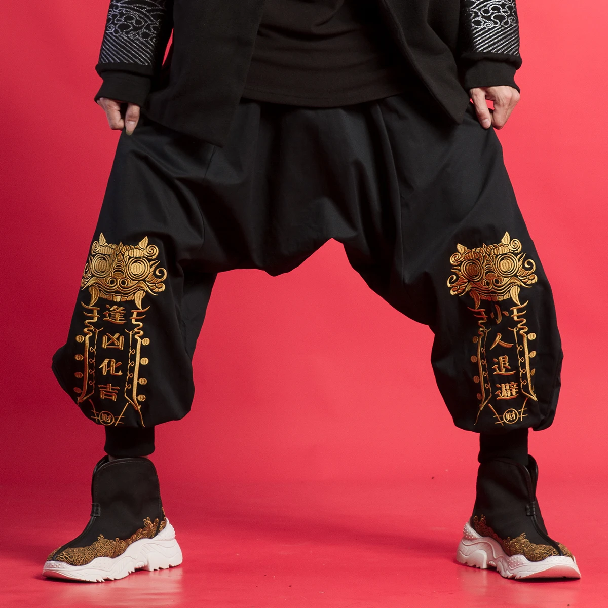 2023 Shaolin Monk Kung Fu Martial Arts Pants Wushu Bloomers Buddha Buddhist Zen Lay Meditation Trousers Kung Fu Running Pants