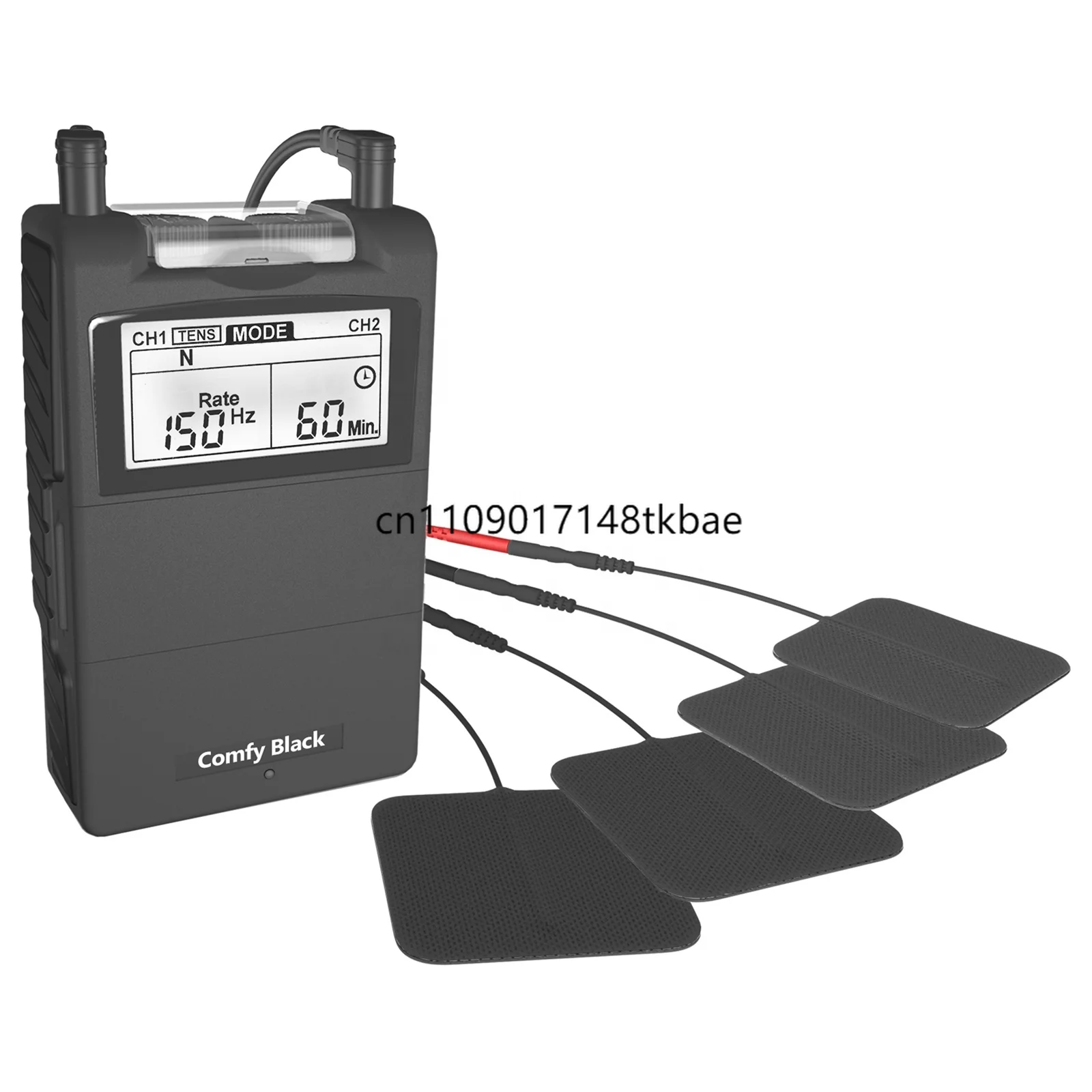EV-806PL Rechargeable 2 Channel 7 Modes TENS EMS Muscle Stimulator Backlit LCD 24 Preset Programs Portable Home Use Electrode