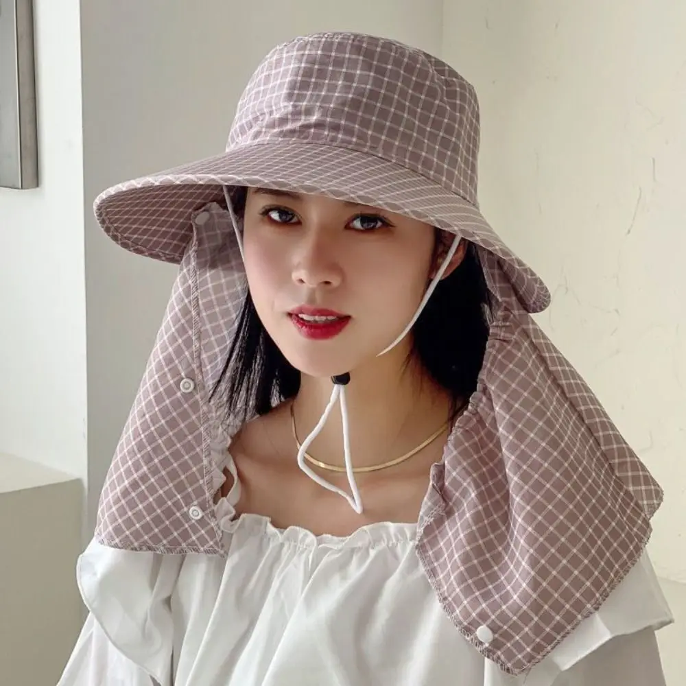 New Fashion Floral Print Sun Hats Women UV Protection Tea Picking Cap Beach Cap Big Head Visor Hat Agricultural Work Hat