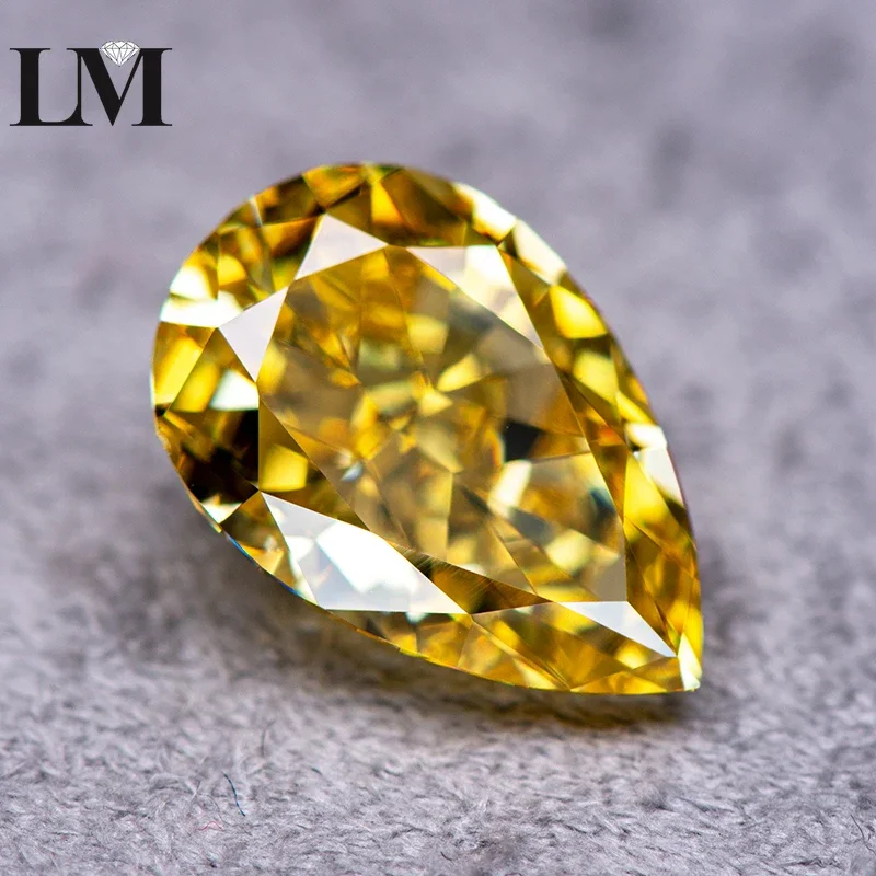 

NEW Cubic Zirconia Synthetic Gemstone 5A Grade Yellow Color Pear Shape 4k Crushed Ice Cut Lab CZ Stone Gems Extremely Shiny Qual