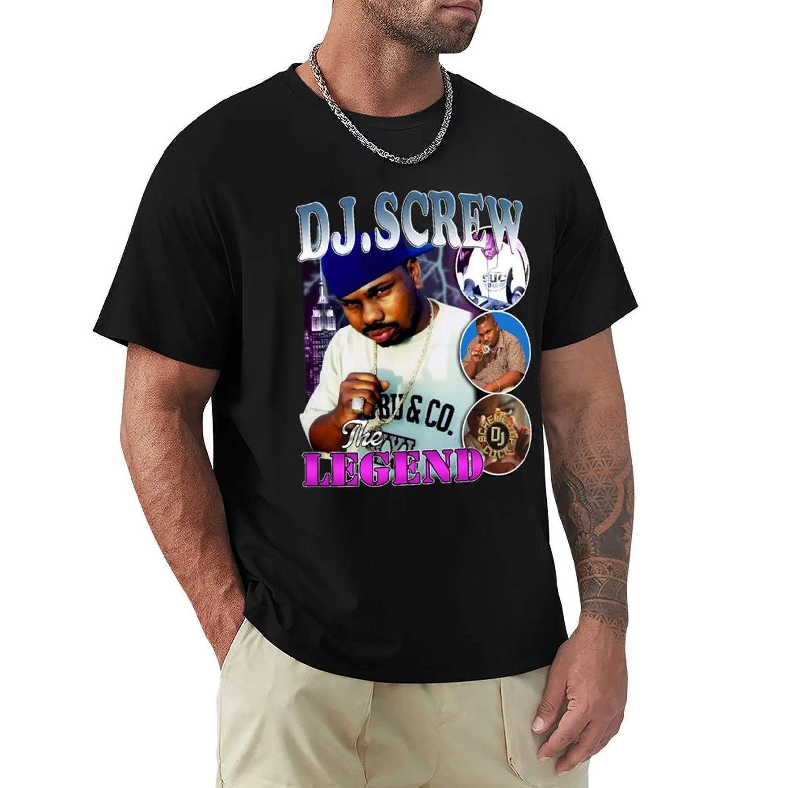DJ Screw The Legend T-Shirt Outdoor Work Short Sleeve Top