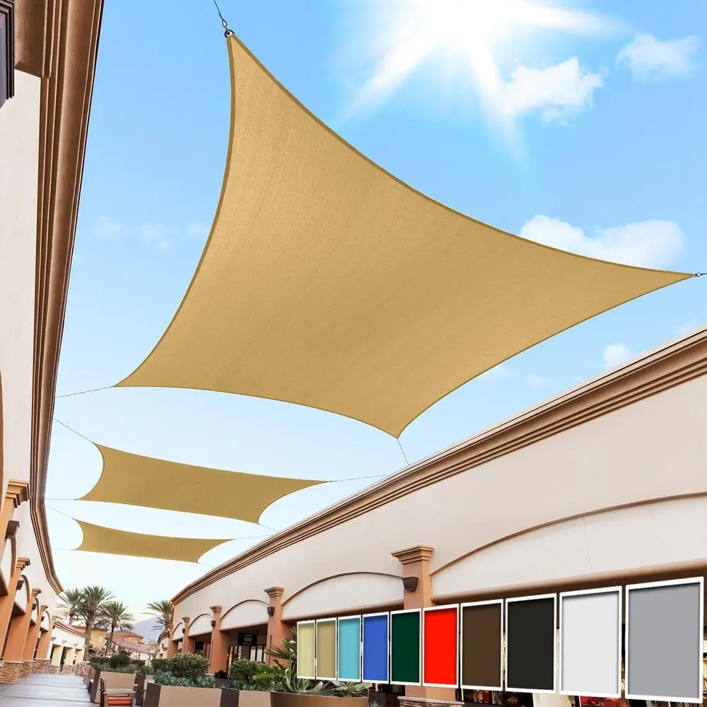 

Солнцезащитный тент RecSquare 9' x 17' песочно-бежевого цвета, модель RTAPR1420, UPF 50+, блокировка УФ-излучения 95%, 200GSM, коммерческий, сверхпрочный, для уличного использования.