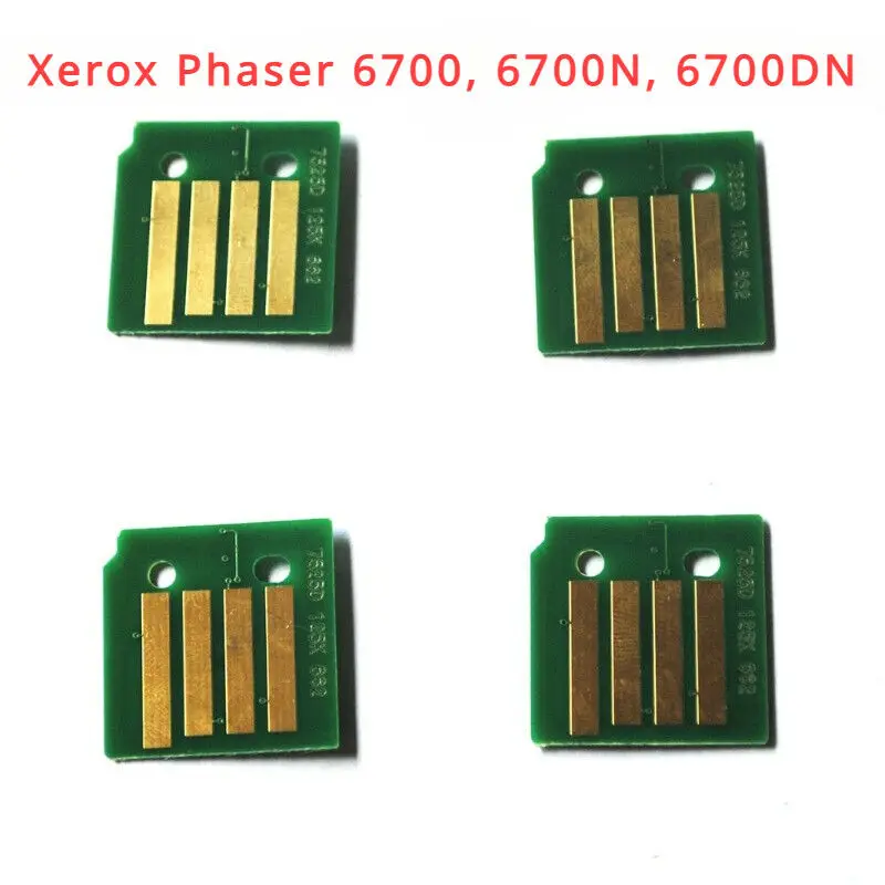 4 x chip de tóner (1507 - 1510 vendido) para Xerox Phaser 6700, 6700N, 6700DN Recambio