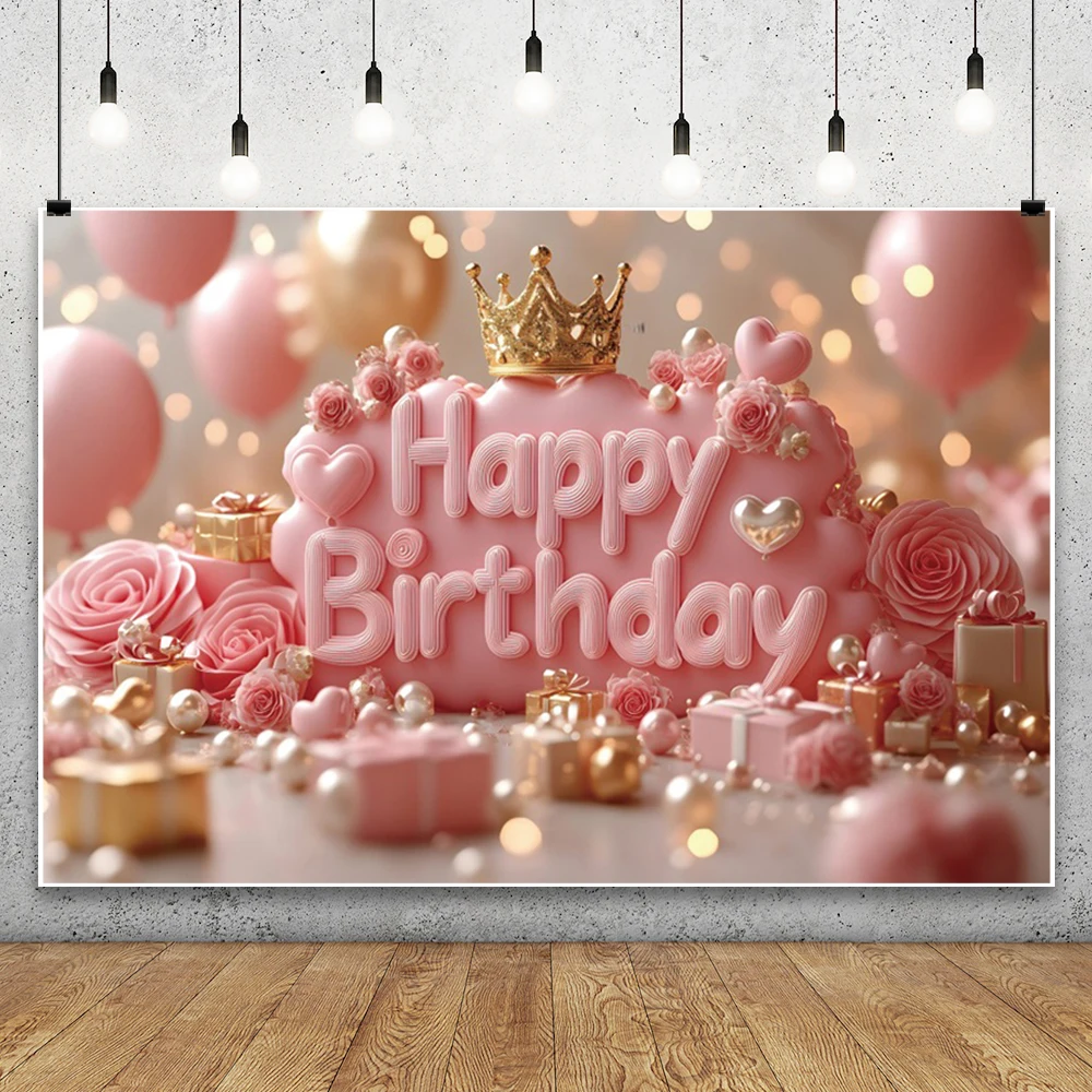 Happy Birthday Backdrops for Photography Balloons Spots Baby Shower Party Decor Background Photo Photographic Studio Shoots Prop