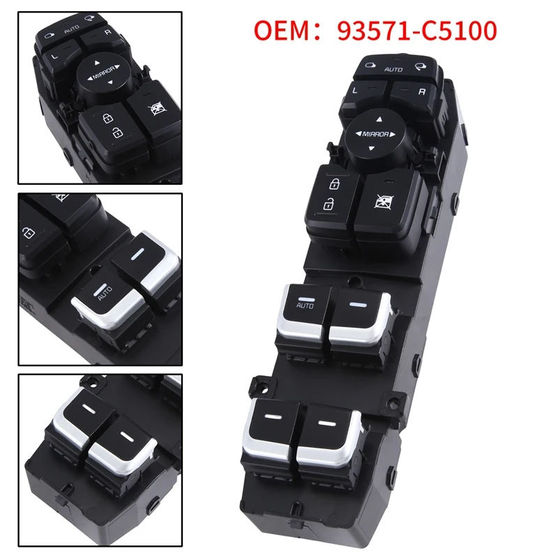 93571-C5100 Car Driver Side Left Power Window Main Switch Auto Replacement Parts For Kia Sorento 2014-2017 93570C5100 93571C5100