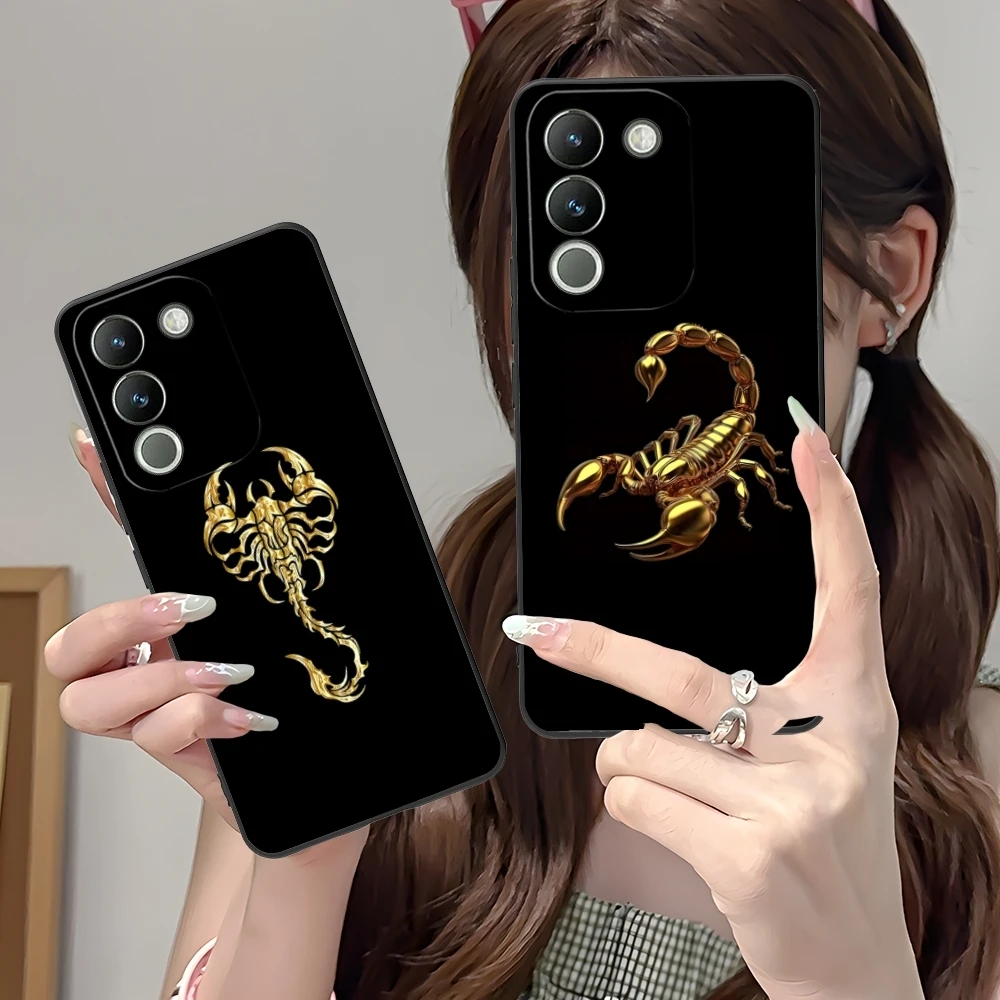 Colored Golden Scorpio Mobile Cell Phone Case for VIVO Y95 Y93 Y31 Y20 V19 V17 V15 Pro X60 NEX Black Soft Phone Cover Shell