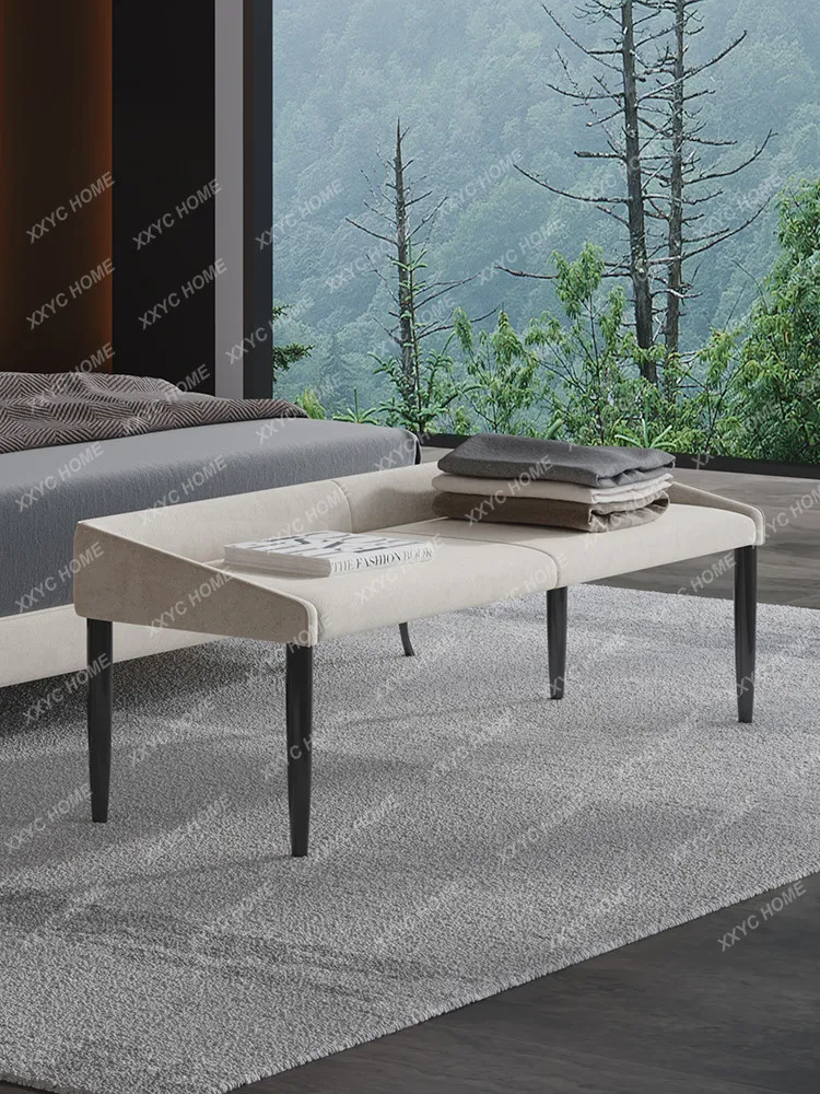 

Minimalist bedroom fabric bedside stool light luxury modern bedside couch cloakroom shoe changing bench
